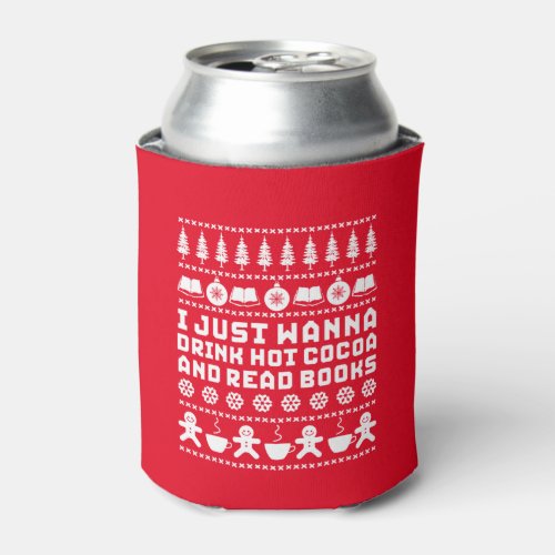 Funny Ugly Christmas Sweater Read Books Reading Can Cooler