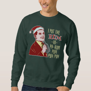 Funny Ugly Christmas Sweater Retro Rum Man Humor