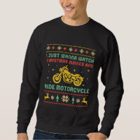 Funny Ugly Christmas Sweater Ride Motorcycle Biker