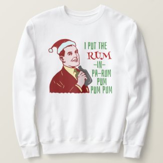 Funny Ugly Christmas Sweater Rum Man Retro Humor