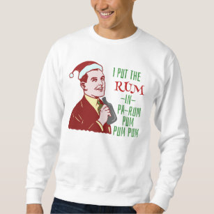 Funny Ugly Christmas Sweater Rum Man Retro Humor