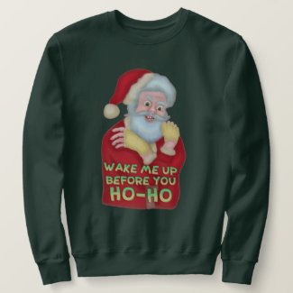 Funny Ugly Christmas Sweater | Santa Wake Me Up