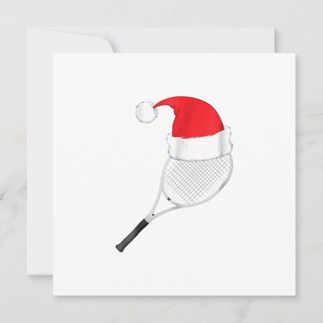funny ugly christmas sweater tennis  santa invitation (Front)