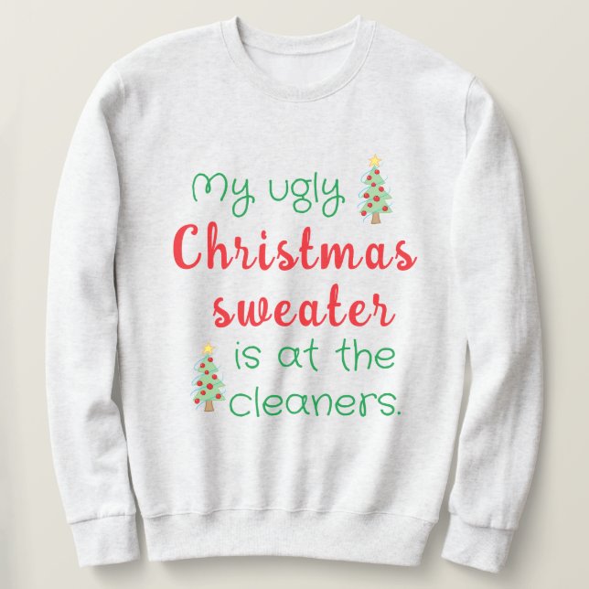 Funny Ugly Christmas Sweater Tree Sweatshirt (Design Front)