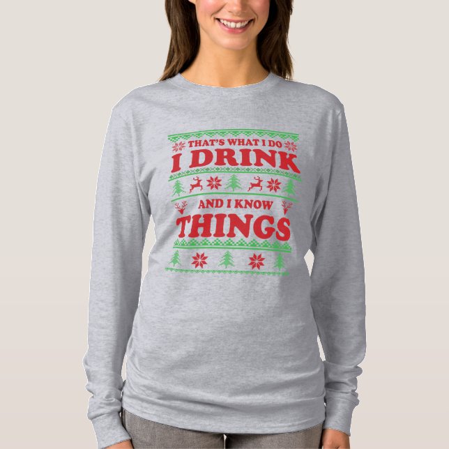 Funny ugly christmas sweater whiskey sayings (Front)