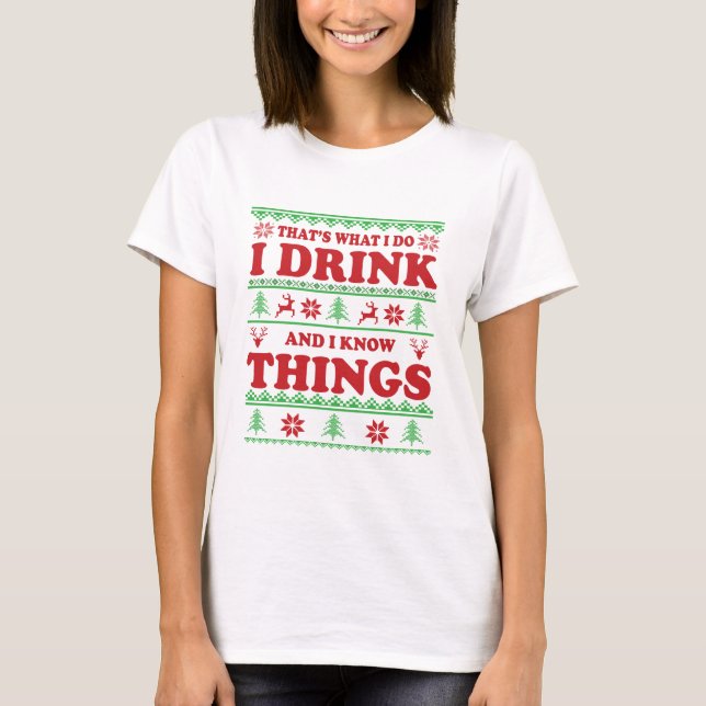 Funny ugly christmas sweater whiskey sayings (Front)