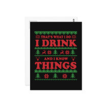 Funny ugly christmas sweater whiskey sayings postcard