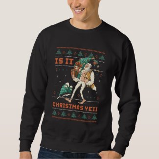 Funny Ugly Christmas Sweater White Snow Yeti Pun