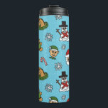 Funny Ugly Christmas Tumbler<br><div class="desc">This fun holiday thermal tumbler features Santa looking excitedly at a nervous gingerbread man,  with a magical snowman,  goofy reindeer,  and silly elf.

Matching coffee cup,  wrapping paper,  and other accessories also available.</div>