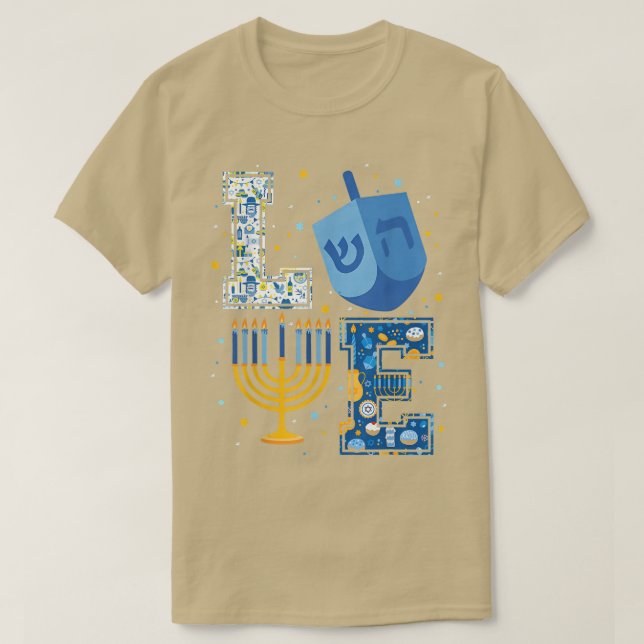 Funny Ugly Hanukkah Chanuka Love  T-Shirt (Design Front)