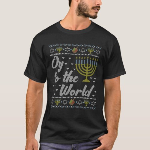 Funny Ugly Hanukkah Sweater Oy To The World Hanukk