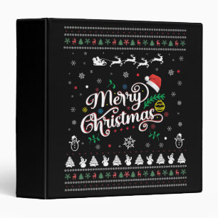 Funny Ugly Merry Christmas 3 Ring Binder