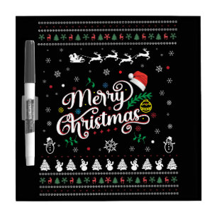 Funny Ugly Merry Christmas Dry Erase Board