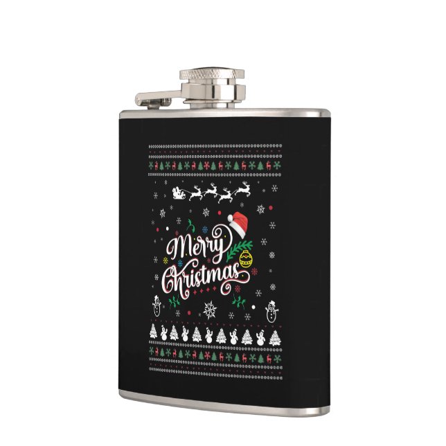 Funny Ugly  Merry Christmas Flask (Left)