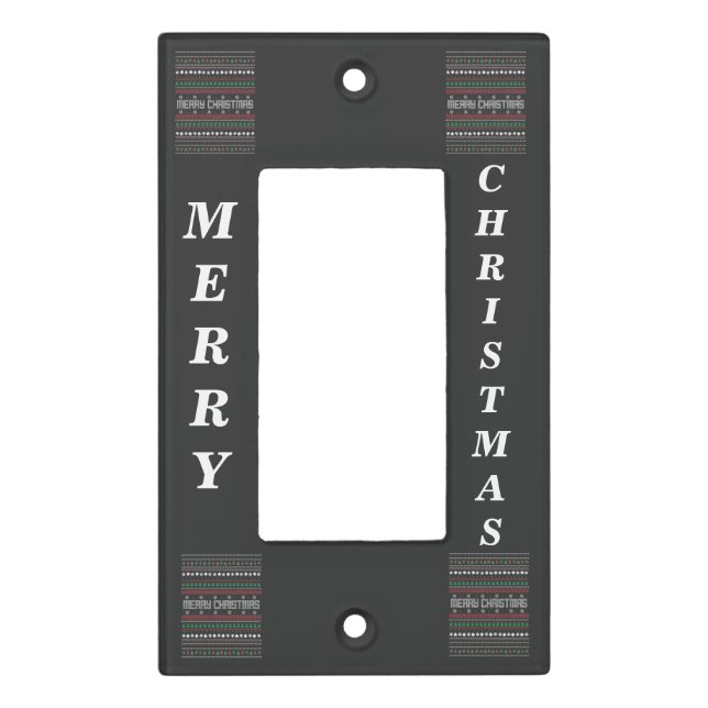 Funny Ugly  Merry Christmas pattern Light Switch Cover (Front)