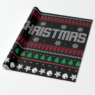 Funny Ugly Merry Christmas pattern Wrapping Paper