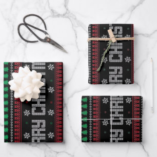 Funny Ugly Merry Christmas pattern Wrapping Paper Sheets