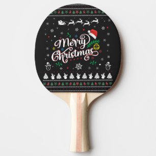 Funny Ugly Merry Christmas Ping Pong Paddle
