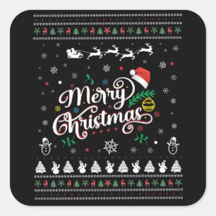 Funny Ugly  Merry Christmas Square Sticker