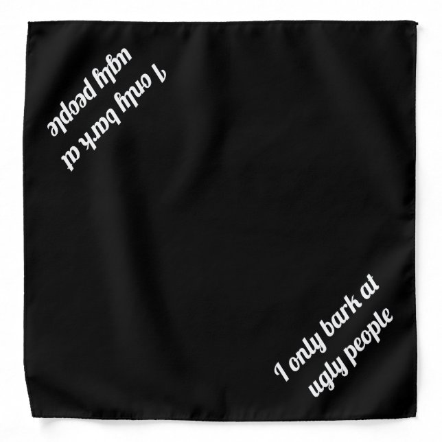 Funny Ugly People Dog Bandana  (Front)