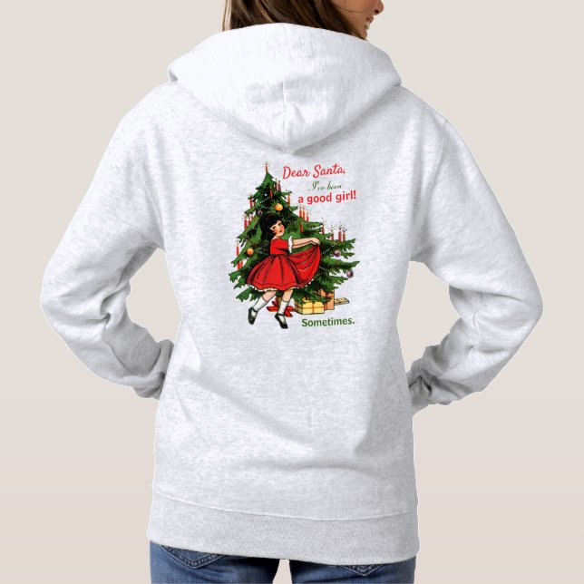 Funny Ugly Retro Christmas Sweater Good Girl (Back)