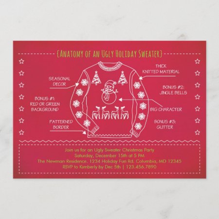 Funny Ugly Sweater Christmas Invitation