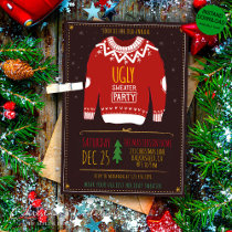 Funny Ugly Sweater Christmas Party Invitation