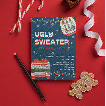 Funny Ugly Sweater Christmas Party Invitation