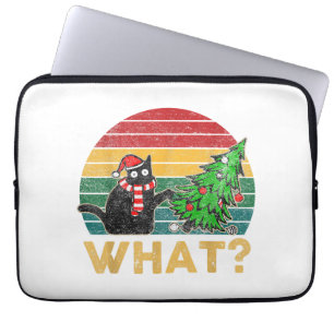 Funny Ugly Sweater Christmas Shirt Naughty Cat San Laptop Sleeve