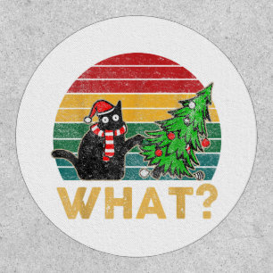 Funny Ugly Sweater Christmas Shirt Naughty Cat San Patch