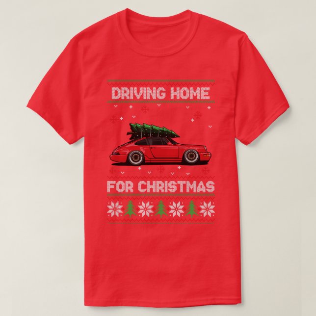 Funny Ugly Sweater Driving Home For Christmas 911  (Design Front)