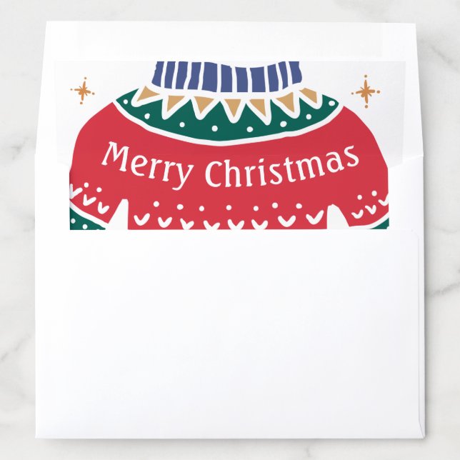 Funny Ugly Sweater Merry Christmas Happy Holiday Envelope Liner (In Envelope)