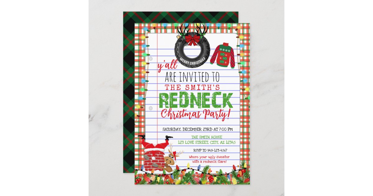 redneck christmas party invitations