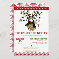 Funny Ugly Sweater Reindeer Nordic Holiday Party Invitation