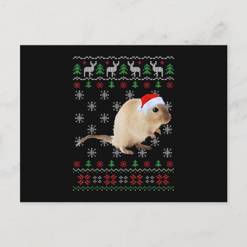 Funny Ugly Sweater Xmas Animals Christmas Gerbil L Postcard