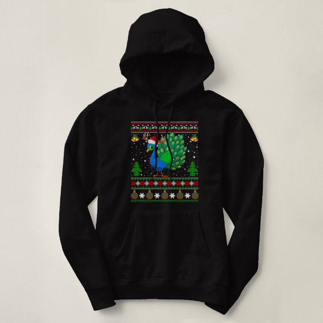 Funny Ugly Sweater Xmas Animals Christmas Peacock  (Design Front)