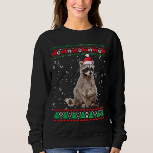 Funny Ugly Sweater Xmas Animals Christmas Raccoon 