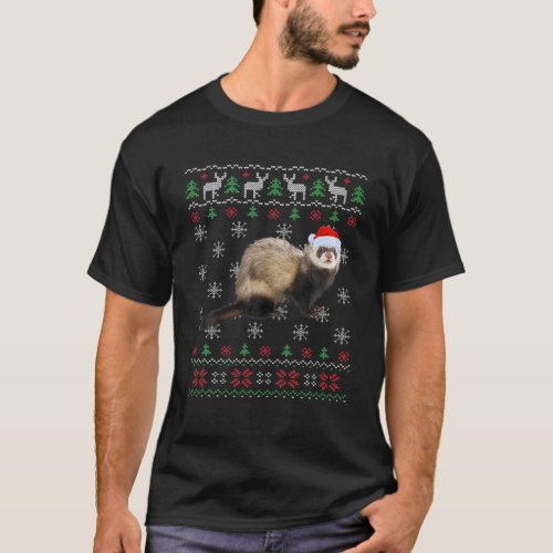 Funny Ugly Sweater Xmas Animals Christmas Weasel L