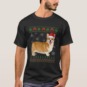 Funny Ugly Sweater Xmas Corgi Dog Santa Hat Merry