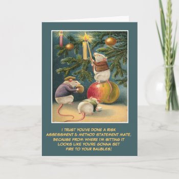 Funny Uk Health And Safety Christmas Holiday Card by Cardsharkkid at Zazzle