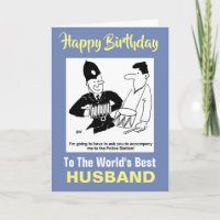 Funny UK Police Constable Humour Cartoon Card