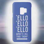 Funny UK Police Theme with Police Officer Slogan. Case-Mate Samsung Galaxy S9 Case<br><div class="desc">Gift for a Policeman or Police Officer. Slogan says 'ello 'ello 'ello what's all this then? Phone case for a policeman. Police phone case.</div>