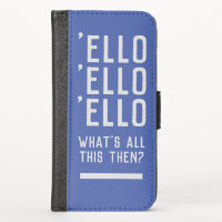 Funny UK Police Theme with Police Officer Slogan. iPhone X Wallet Case