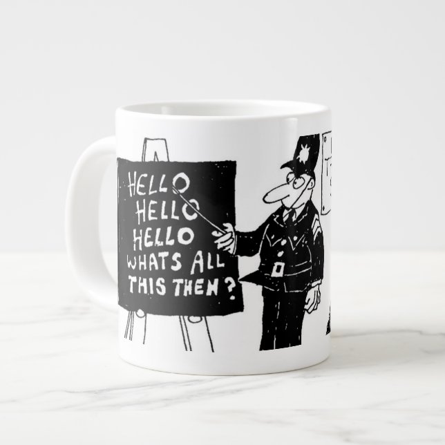 Funny UK Police Training School Giant Coffee Mug (Front Left)