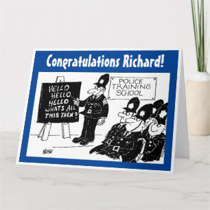 Funny UK Police Training School Greetings Card