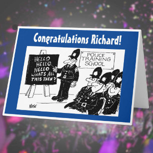 Funny UK Police Training School Greetings Card