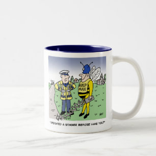Funny UK Traffic Police Cartoon Two-Tone Coffee Mug