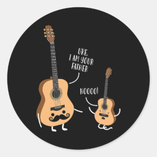 Funny Uke I Am Your Father T Shirt Ukulele Guitar Classic Round Sticker