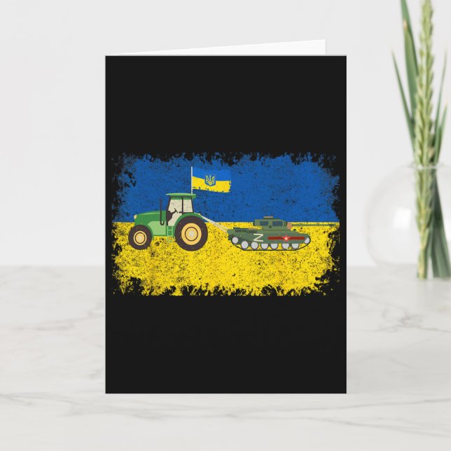 Funny Ukrainian Farmer Steals Tank Meme I Stand Wi Card (Front)