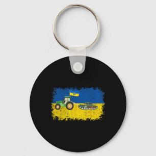 Funny Ukrainian Farmer Steals Tank Meme I Stand Wi Keychain